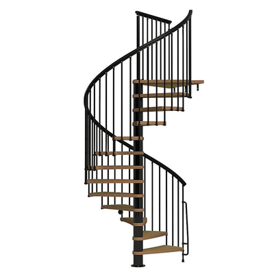 Scala a spirale di legno di punto del LED con la balaustra di acciaio inossidabile