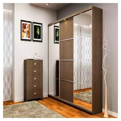 Guardaroba moderni di legno solidi della camera da letto, guardaroba su misura mobilia della camera da letto