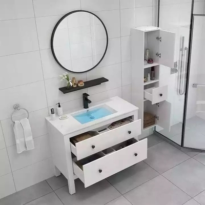 Unità di lavandino di legno solida moderna della mobilia di vanità del Governo di bagno singola