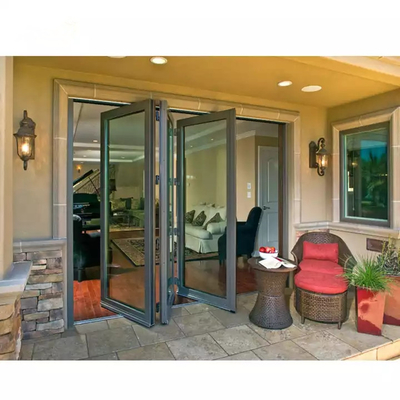 Scivolamento Bifold del patio di vetro di alluminio esteriore impermeabile della porta piegante di EPDM