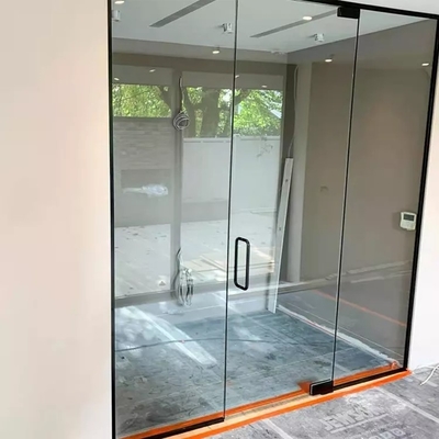 La porta Frameless di vetro dell'oscillazione della lega di alluminio, ha temperato la doppia porta di vetro commerciale