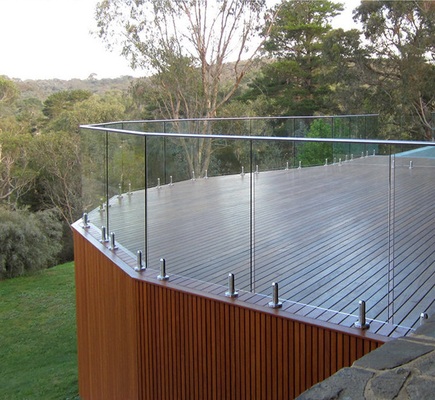 Inferriate di vetro Frameless moderne della balaustra di acciaio inossidabile per dell'interno ed all'aperto