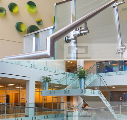 Inferriate di vetro Frameless moderne della balaustra di acciaio inossidabile per dell'interno ed all'aperto