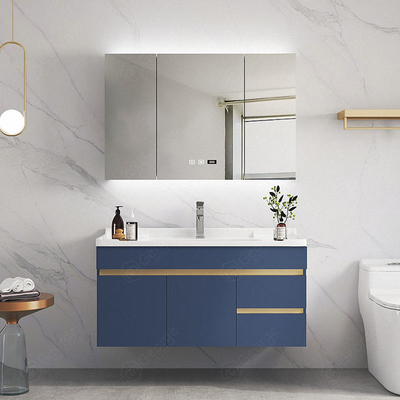 Legno solido di lusso con progettazione di vanità del Governo dello specchio del bagno del LED nuova