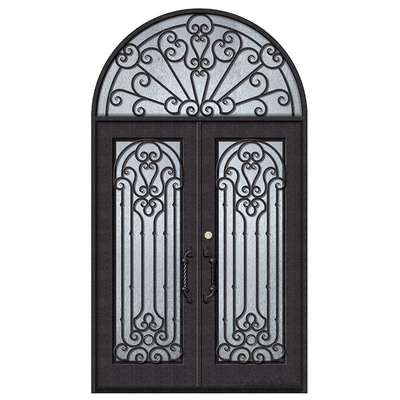 Porta principale di lusso di sicurezza del ferro battuto, porta di entrata esteriore del metallo