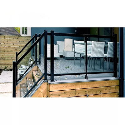 Corrimano all'aperto su misura della scala di progettazioni delle inferriate di vetro di alluminio del balcone