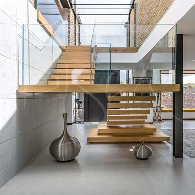 Edificio commerciale Design moderno della scala galleggiante in legno per interni