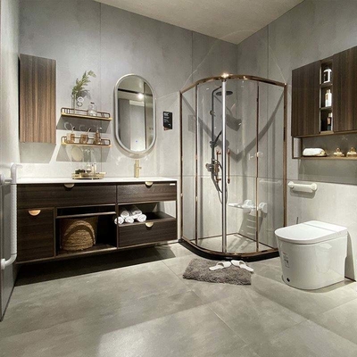 Mobiletto da bagno in legno massello con doppio lavabo Mobili europei moderni