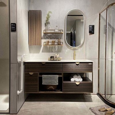 Mobiletto da bagno in legno massello con doppio lavabo Mobili europei moderni