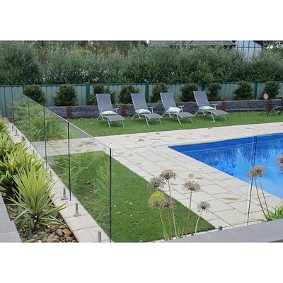 Corrimano della balaustra dello stagno della piattaforma, balaustra di vetro Frameless temperato/laminato
