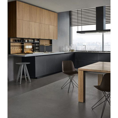 Rivestimento moderno della lacca dell'armadio da cucina dell'ultimo della mobilia tek domestico su ordinazione del quarzo