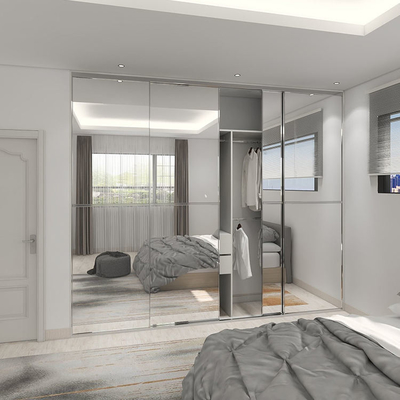 Camera da letto domestica che fa scorrere mobilia su ordinazione del gabinetto dell'armadio del guardaroba della porta dello specchio la doppia