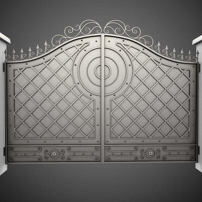 Tubo principale di Front Yard Modern Wrought Iron, nuova porta del ferro battuto di progettazione