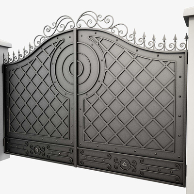 Tubo principale di Front Yard Modern Wrought Iron, nuova porta del ferro battuto di progettazione