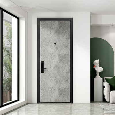 Porta d'acciaio di sicurezza della carcassa del MDF, esterno corazzato di legno Front Doors