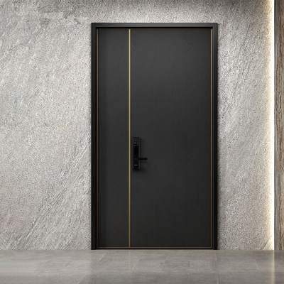 Porta d'acciaio di sicurezza della carcassa del MDF, esterno corazzato di legno Front Doors