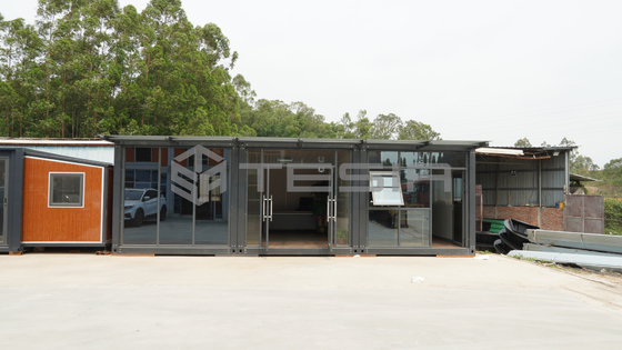 Casa container prefabbricata espandibile di lusso con struttura in acciaio leggero da 20 piedi