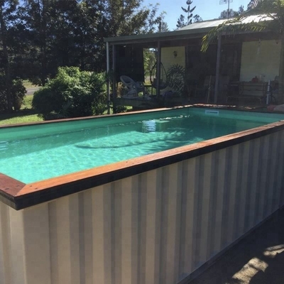 All'aperto su misura colorano 20' 40' piscina del container con 2&quot; finestra spessa e scala d'acciaio