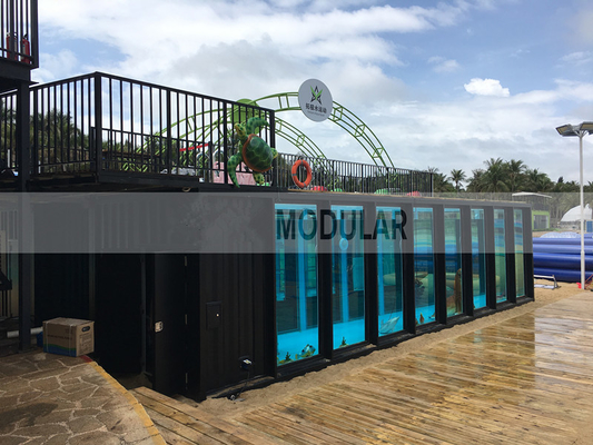 Piscina portatile moderna prefabbricata di lusso del contenitore con la parete di vetro ad alta resistenza