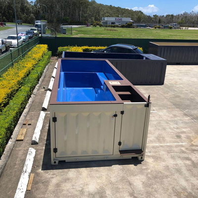 Dimensione di 40FT e piscina del contenitore di colore su misura costruzione prefabbricata da materiale d'acciaio con il sistema elettrico e Plumping