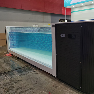 CONTENITORE PER CUSTOMIZZAZIONE piscina con finestre doccia casa spa struttura in acciaio piscina