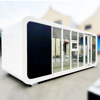 Casa prefabbricata in acciaio di lusso White Space Capsule Apple Cabin Container House per il campeggio