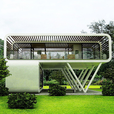 Casa prefabbricata in acciaio di lusso White Space Capsule Apple Cabin Container House per il campeggio