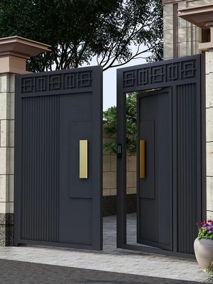Decorazioni esterne Entrata nera Doppia porta in acciaio inossidabile Porta principale in ferro battuto