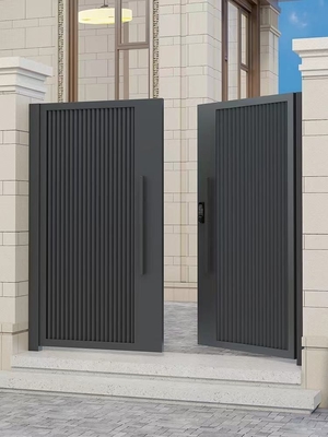 Decorazioni esterne Entrata nera Doppia porta in acciaio inossidabile Porta principale in ferro battuto