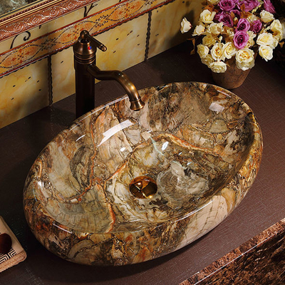 Servizi igienici di lusso Vintage Elegante Colorato Bagno di lavanderia Bagno di lavanderia di marmo