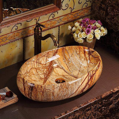 Servizi igienici di lusso Vintage Elegante Colorato Bagno di lavanderia Bagno di lavanderia di marmo