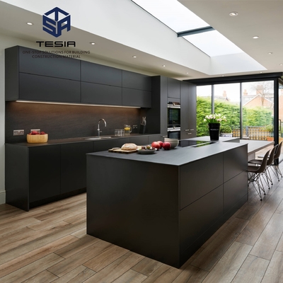 Armadietti da cucina di lusso grigio lucido prezzo economico armadietti in legno armadietto da cucina