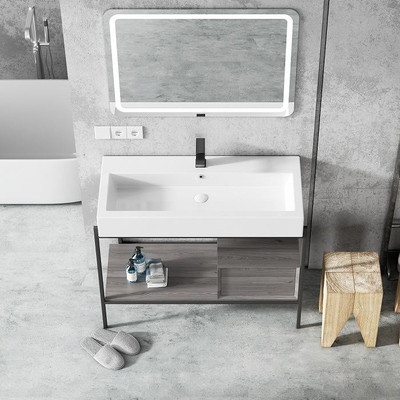 Unità ceramica europea fissa di vanità del lavandino del Governo di bagno dell'hotel con lo specchio