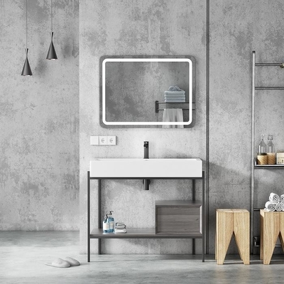 Unità ceramica europea fissa di vanità del lavandino del Governo di bagno dell'hotel con lo specchio