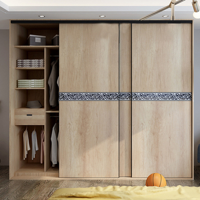 Passeggiata di legno solida d'avanguardia nei guardaroba di Mirror Sliding Doors dell'organizzatore del gabinetto per i vestiti