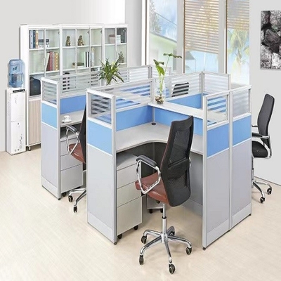 Divisori moderni dello scrittorio di MFC del cubicolo di Seater della parete 4 di vetro della divisione dell'ufficio di modo ISO9001