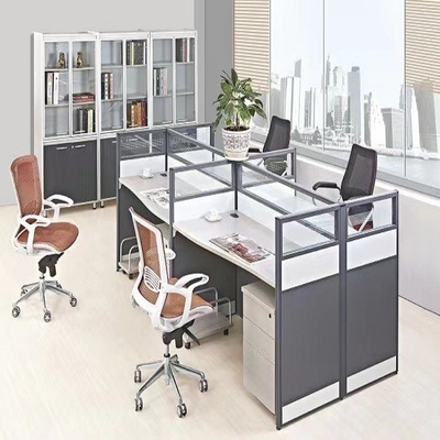 Divisori moderni dello scrittorio di MFC del cubicolo di Seater della parete 4 di vetro della divisione dell'ufficio di modo ISO9001