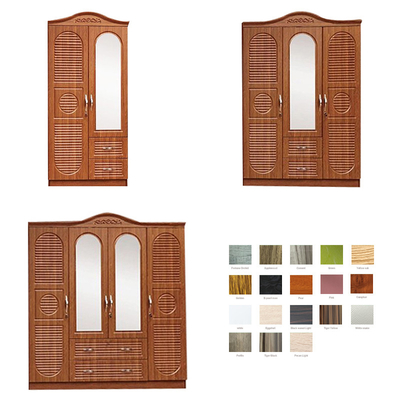 Gabinetto 2 3 del bordo del MDF di colore di struttura del PVC multi un armadietto di 4 porte con lo specchio