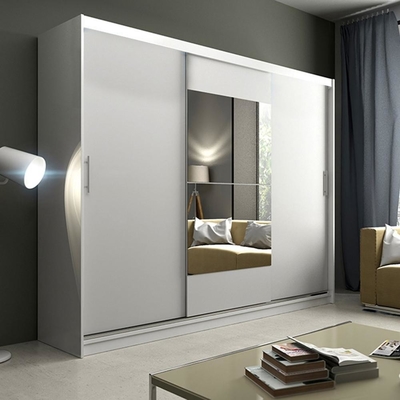 porta di legno dell'armadietto 3 della grande camera da letto moderna del MDF di 15mm che fa scorrere guardaroba con lo specchio