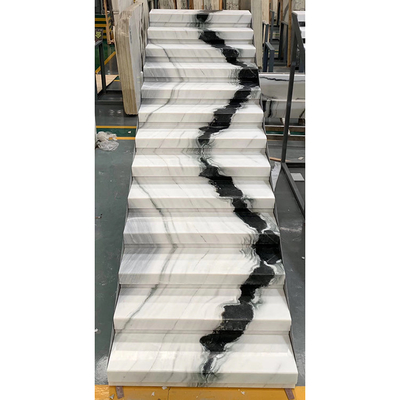 Scala a chiocciola di pietra naturale delle scale del ODM Panda Black And White Marble dell'OEM