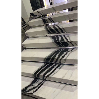 Scala a chiocciola di pietra naturale delle scale del ODM Panda Black And White Marble dell'OEM
