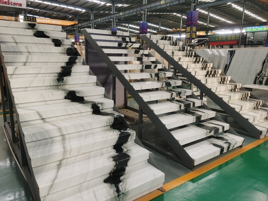 Scala a chiocciola di pietra naturale delle scale del ODM Panda Black And White Marble dell'OEM