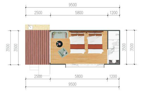 peso leggero prefabbricato della Camera prefabbricata moderna a prova di fuoco del contenitore di 3.5*9.5*5.5m