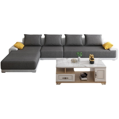 Insieme verde scuro di lusso leggero di combinazione della mobilia di Grey Cloth Sofa Simple Modern