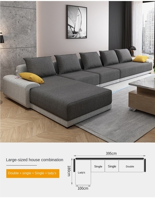 Insieme verde scuro di lusso leggero di combinazione della mobilia di Grey Cloth Sofa Simple Modern