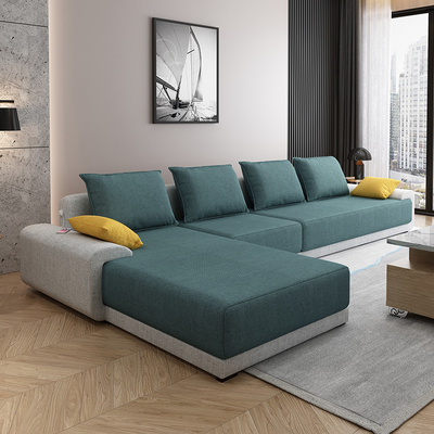 Insieme verde scuro di lusso leggero di combinazione della mobilia di Grey Cloth Sofa Simple Modern