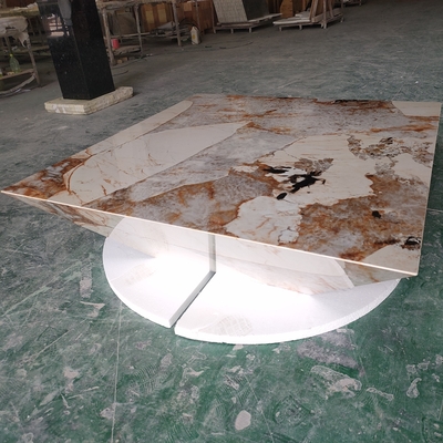 Mobilia moderna semplice superiore sinterizzata del Brasile Brown di rettangolo del tavolino da salotto del marmo della pietra