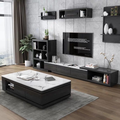 Tabella di console di marmo di legno del tavolino da salotto TV del ODM dell'OEM con i cassetti di stoccaggio