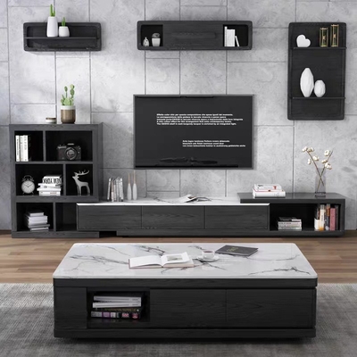 Tabella di console di marmo di legno del tavolino da salotto TV del ODM dell'OEM con i cassetti di stoccaggio