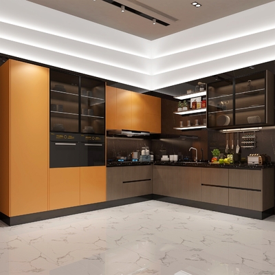 Armadietti bianchi d'avanguardia modulari del compensato degli armadi da cucina dell'alta lacca di lucentezza